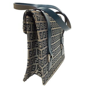 Fendi Zucchino Leather Bag Handbag Shoulder Brown